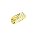 thumbnail image 3 of RYLOS Men's Rings Yellow Gold Plated Silver Classic 1/2 Nugget Design Ring with Diamonds, Great Mens Jewelry Size 13, 3 of 6