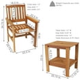 thumbnail image 4 of Sunnydaze 3-Piece Meranti Wood Patio Conversation Set, 4 of 15