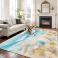 thumbnail image 2 of 5'x8' Area Rugs, Blue Summer Beach Indoor Outdoor Area Rug for Living Room Bedroom, Coastal Starfish Shell Nautical Ocean Washable Bathroom Rugs Kitchen Floor Carpet Mats Home Decor Aesthetic, 2 of 8