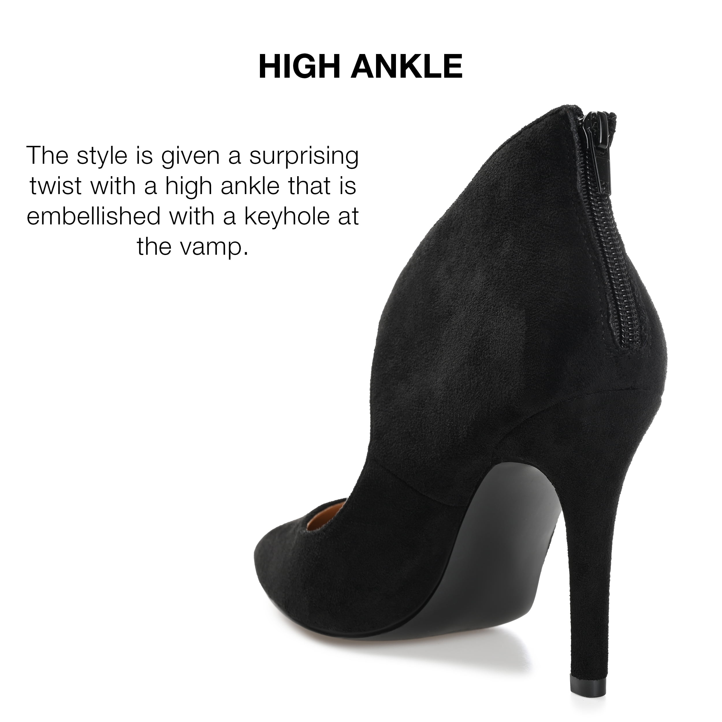 Journee Collection Womens Junniper Back Heel Zip High Stiletto Pointed Toe Pumps