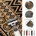 thumbnail image 6 of Round Area Rug 4ft Brown Boho Diamonds Floor Carpets Indoor Floor Area Mat Stain-Proof Mat Circle Rugs for Living Room Dining Room Kitchen Bedroom, Bohemian Tribal Zigzags Circles Sofa Throw Carpet, 6 of 9