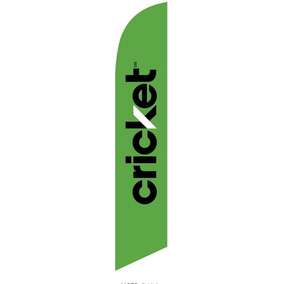 Green Cricket Wireless Feather Banner Swooper Flag, Replacement Flag Only