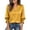 *Yellow, variant on ClodeEU Women's Satin V Neck Ruff Cuff 3/4 Sleeve Button Down Blouse, Casual Silky Work Shirt Top Beige,Women's Plus L