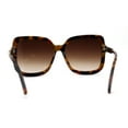 thumbnail image 2 of Womens Oversize 90s Designer Rectangle Butterfly Plastic Sunglasses Tortoise Brown, 2 of 4