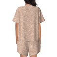 thumbnail image 4 of Womens Pajama Sets With Pocket, Beige Sparkling Glitter Lounge Sets Short Sleeve Sleepwear PJ Sets for Women, 4 of 6