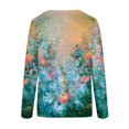 thumbnail image 5 of Qepwsc Top for Women Crew Neck Shirts Pullover Tops Long Sleeve Floral Print Going Out Tops Basic Blouse Tees Top 2025 Sweatshirt Loose Fits Holiday TShirt Fall Trend Outfits, 5 of 5