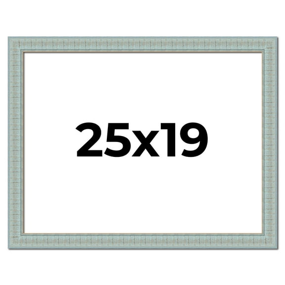 25x19 Frame Blue Teal Distressed Solid Wood Picture Frame | 1.625 Inch Moulding Width | Sonoma Blue