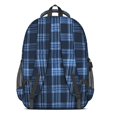 thumbnail image 3 of Blue and Black Checkered Pattern Backpack for School, Cute School Bag with Adjustable Shoulder Straps and Padded Back, 16.9"x12.6"x5.9", 3 of 5