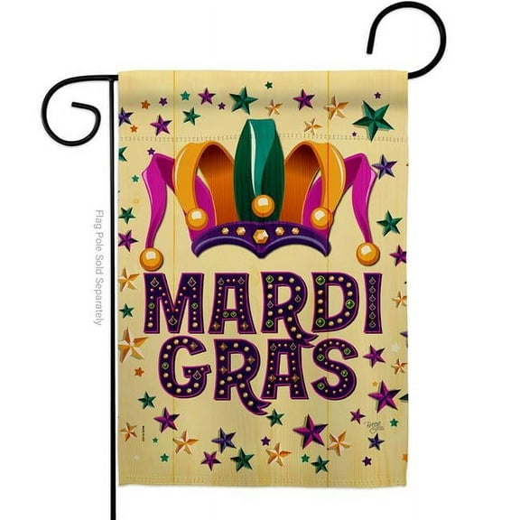 Breeze Decor G168014-BO Celebration Mardi Gras Garden Flag Spring 13 x 18.5 in. Double-Sided Decorative Vertical Flags for House Decoration Banner Yard Gift