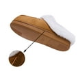 thumbnail image 3 of Women's and Men's Suede House Slippers Slip on Fuzzy Slippers with Faux Fur Lining Indoor Outdoor Home Shoes with No-slip Sole, 3 of 8