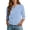 Sky Blue, variant on Gsakboxl Womens Summer Tops Women Solid Color Henley Button Collar 3/4 Sleeve Casual Blouse Top Tee Beige L