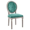 thumbnail image 2 of Modway Chaise de Salle à Manger en Velours à Dossier Ovale 19.5 Pouces en Naturel/bleu Sarcelle, 2 of 9