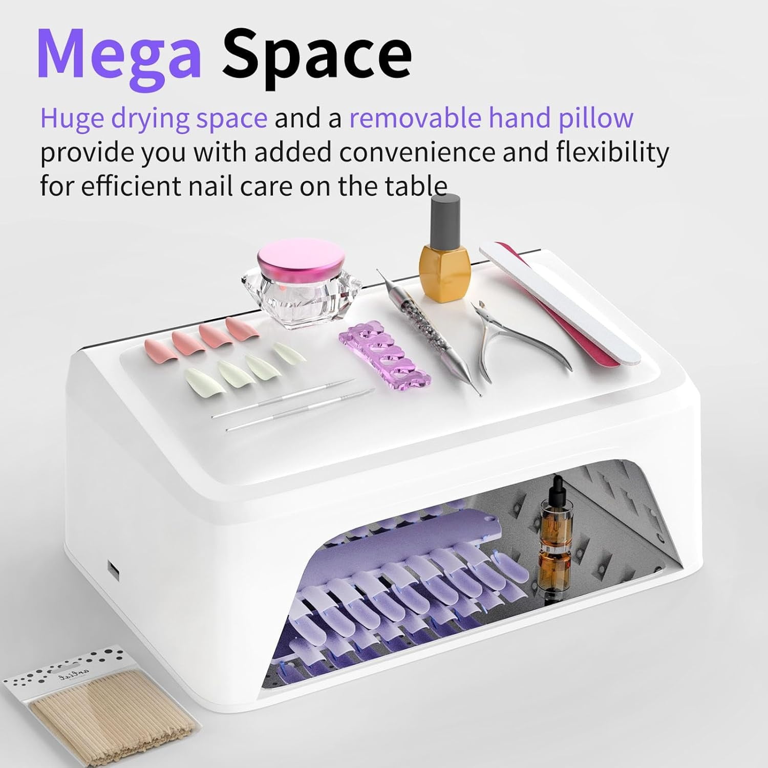UV LED Nail Lamp with Arm Rest Pillow for Gel Polish 72W Power Nail Light Dryer with 4 Timers and Touch Screen Perfect for Salon or Home Use