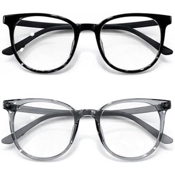 2 Pack Blue Light Blocking Glasses Women Men Round Frame Computer Laptop Office Gaming