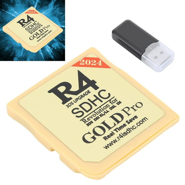 2024 Nuevo para Tarjeta Videojuego R4I SDHC Tarjeta Flash para (dorado)
