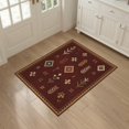 thumbnail image 3 of ODIKA 3'x5' Washable Throw Rug Rich Burgundy Geometric Design Intricate Motifs with Bold for Entryway, Kitchen, Mudroom, Stain Resistant, Low Profile, Non-Slip, 3 of 7