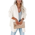 thumbnail image 1 of LUXUR Ladies Open Front Outwear Mid Length Work Sherpa Jacket White XL, 1 of 3