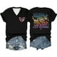 thumbnail image 1 of Camiseta de verano con doble estampado y cuello en V para mujer - Estampado «Letter Love», transpirable, manga corta informal - S-XXXL, 1 of 2