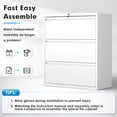 thumbnail image 5 of Metal Lateral File Cabinet with 3 Drawers, Lockable Filing Storage Cabinet for Office, Home, File Organization Cabinet for Letter/Legal, White, 5 of 8