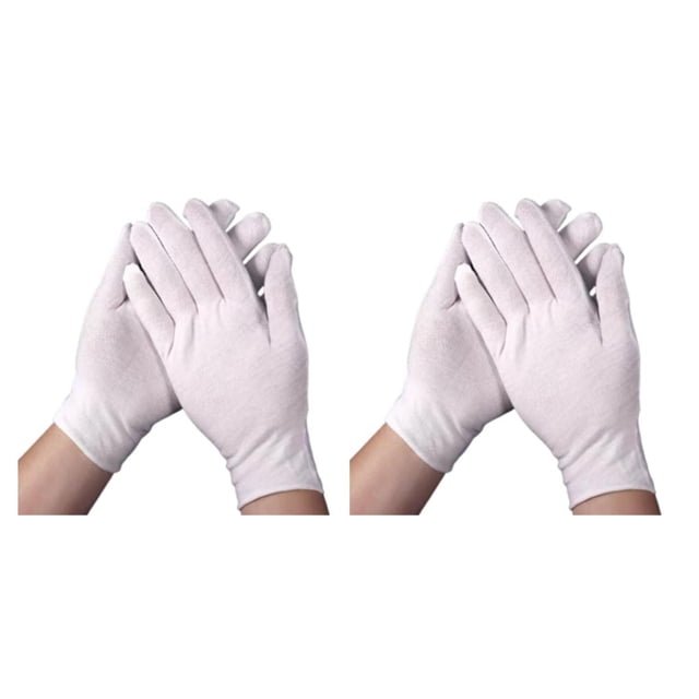 Guantes de algodón Qarigey 12 pares para mujer protector de mano blanco