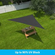 Coolaroo Ready to Hang Outdoor Sun Shade Sail Triangle 90% UV Block Protection for Backyard, Garden, Patio, Playground, 11'10 Triangle, Montecito