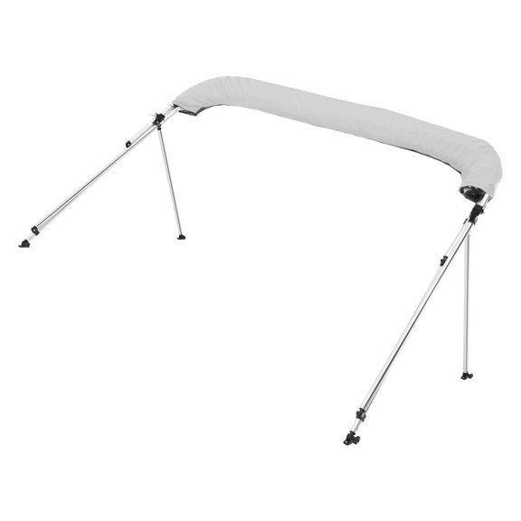 Light Grey Boat Bimini Top Canopy - 6'L x 61-66"W x 46"H - 3 Bow Style Sun Awning