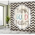 thumbnail image 4 of Ambesonne Saying Shower Curtain, Think Thoughts Rainbow Tones, 69"Wx75"L, Taupe Cream, 4 of 4