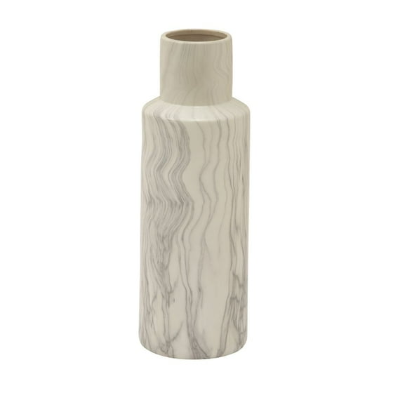 Elegant Ceramic White Marble Vase