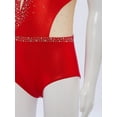 thumbnail image 5 of iixpin Kids Girls Sparkly Rhinestone Gymnastics Leotard Figure Skating Dance Bodysuit Performance Unitard Red 12, 5 of 7