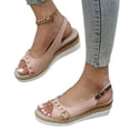 thumbnail image 5 of KEVCHE Orthopedic Sandals for Women,Women Walking Slippers with Arch Support Wedge Sandals Summer Dressy Open Toe Ankle Strap Platform Beach Casual Slip on Sandals Beach Dress Comfortable, 5 of 6