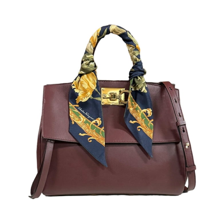 Pre-Owned Salvatore Ferragamo Studio Bag Shoulder Leather AU-21 