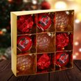 thumbnail image 2 of Hvmvliv Christmas Ornaments 9Pc 3.12inch Painted Christmas Tree Hanging Balls Boxed Shatterproof Xmas Tree Ornaments for Christmas Decoration Indoor Red, 2 of 7