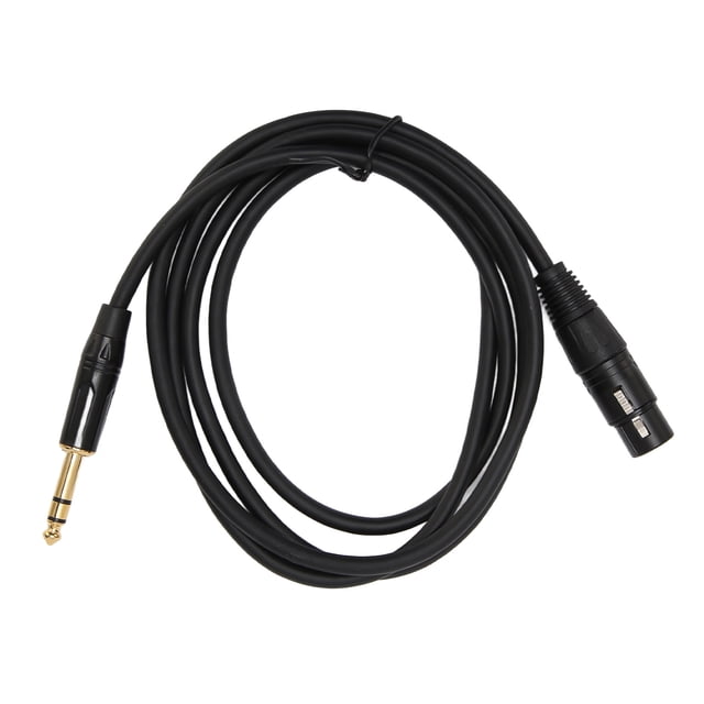 Cable XLR hembra a TRS de 1/4" de alta resistencia, XLR hembra de 3 pines a conector estéreo TRS de 1/4" y 6,35 mm, cable de interconexión balanceado de 1,8 m/5,9 pies