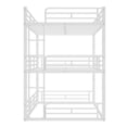 thumbnail image 4 of Full over Full over Full Triple Bunk Bed Frame, Heavy Duty Detachable Bunk Beds for 3, Metal 3 Bunk Beds with Ladder & Guardrail for Teens Adults (White), 4 of 7