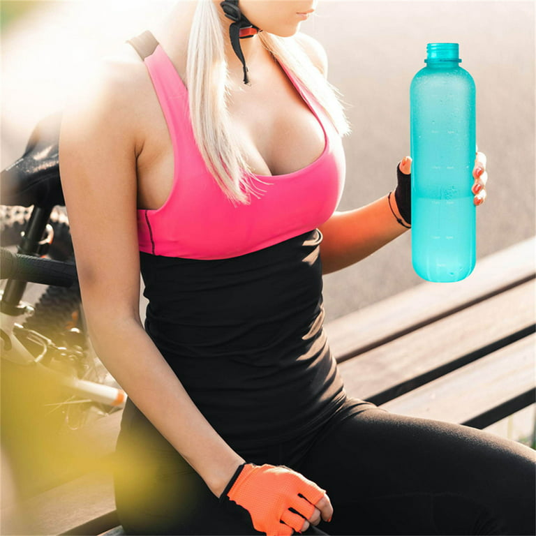 SDJMa Time Marked Cute Water Bottles For Women And Men, BPA Free Frosted &  Aesthetic Sport Water Bottle With Time Marker, Water Bottle 1 Liter | 32 Oz