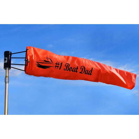Airport Windsock Corporation 8" x 36" Orange Windsock and 8" Ball Bearing Frame- Boater Gift- #1 Boat Dad