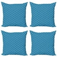 thumbnail image 1 of Leaves Throw Pillow Cushion Case Pack of 4, Botanical Growth Foliage Leafage Flowers Classic Vintage Style Blooms Branches Print, Modern Accent Double-Sided Print, 4 Sizes, Pale Blue, by Ambesonne, 1 of 2