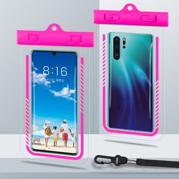 Bolsa De Teléfono Bolsa de teléfono de TPU que cuelga la caja impermeable del teléfono para la natación de vacaciones (rosa roja) Sywqhk Para Estrenar