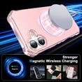 thumbnail image 2 of Dteck for iPhone 16 Case,Compatible with MagSafe,Shockproof Military-Grade Protection,Air-Guard Corners,Anti-Yellowing Frosted Magnetic Phone Case for iPhone 16, Pink, 2 of 5