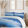 thumbnail image 6 of Ambesonne Ocean Duvet Cover Set, Jumping Dolphins in Sky, 2-Calking, Blue White, 6 of 7