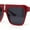 Red - Black, variant on Flat Top Oversized Rectangular Plastic Retro Racer Fashion Sunglasses All Black