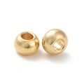 thumbnail image 3 of 304 Stainless Steel Beads Round Real 18K Gold Plated Hole: 3mm 8x6.5mm, 3 of 3