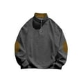 thumbnail image 4 of HaoXianJian Men's Quarter Zip Up Sweaters Relaxed Fitted Lightweight Mock Neck Pullover Casual Color Block Golf Sweaters, 4 of 6
