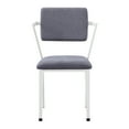 thumbnail image 2 of DeeHome Grey and White Open Back Upholstered Office Chair, 2 of 6