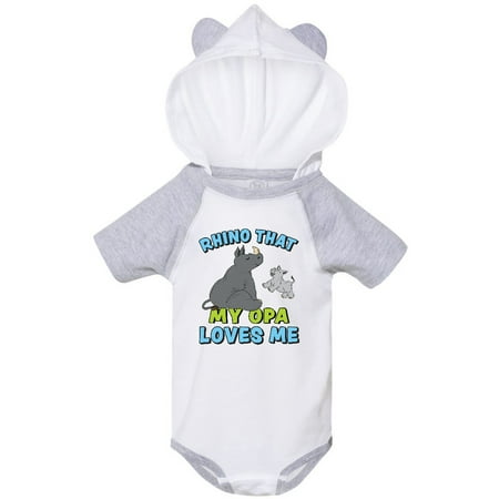 

Inktastic Rhino That My Opa Loves Me with Cute Rhinos Gift Baby Boy or Baby Girl Bodysuit