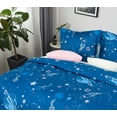 thumbnail image 2 of Microfiber Twin Duvet Cover Set, 2 Pieces Ultra Soft Starry Sky Printed Comforter Cover Set with Zipper Closure and Corner Ties, Blue and White, 2 of 7