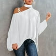 thumbnail image 1 of Puntoco Mujer Camisa Casual Manga Larga Cuello Halter Hombro Sólido Suelto Polluer Blusa tops Puntoco Puntoco-4263, 1 of 5