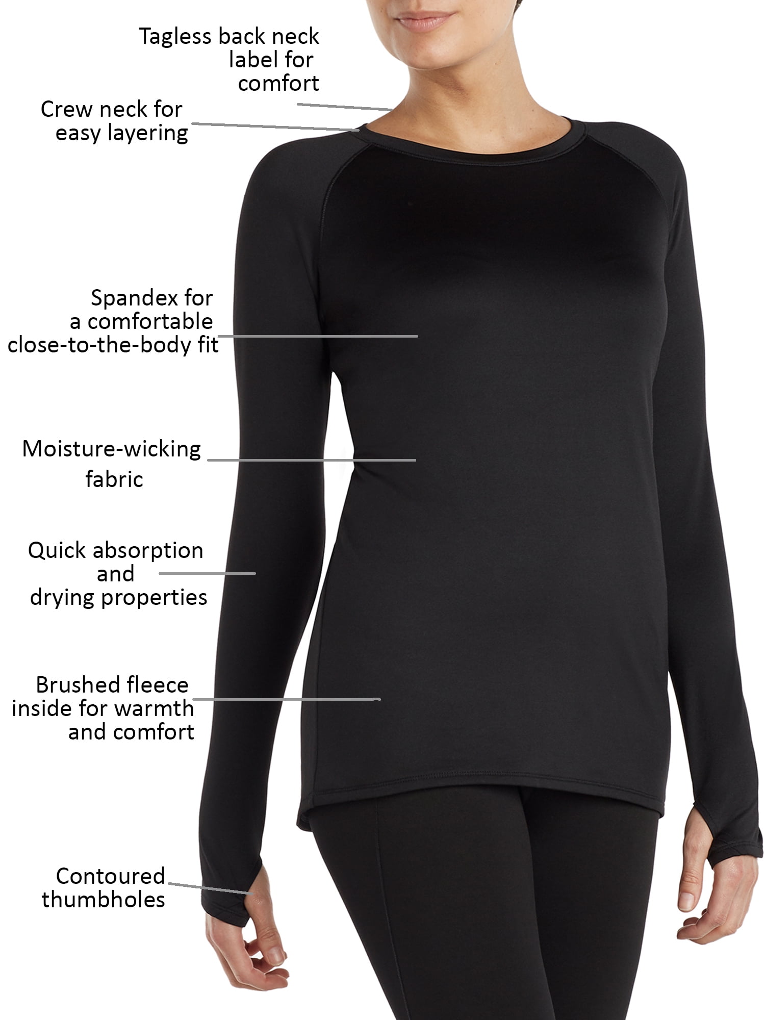 ClimateRight by Cuddl Duds Women's and Women's Plus Plush Warmth Base Layer  Top 