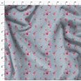 thumbnail image 5 of Soimoi Tissu en Poly Georgette Bleu Imprimé Baies Rouges & Rayures Florales Tissu au Mètre 42 Pouces de Large, 5 of 5