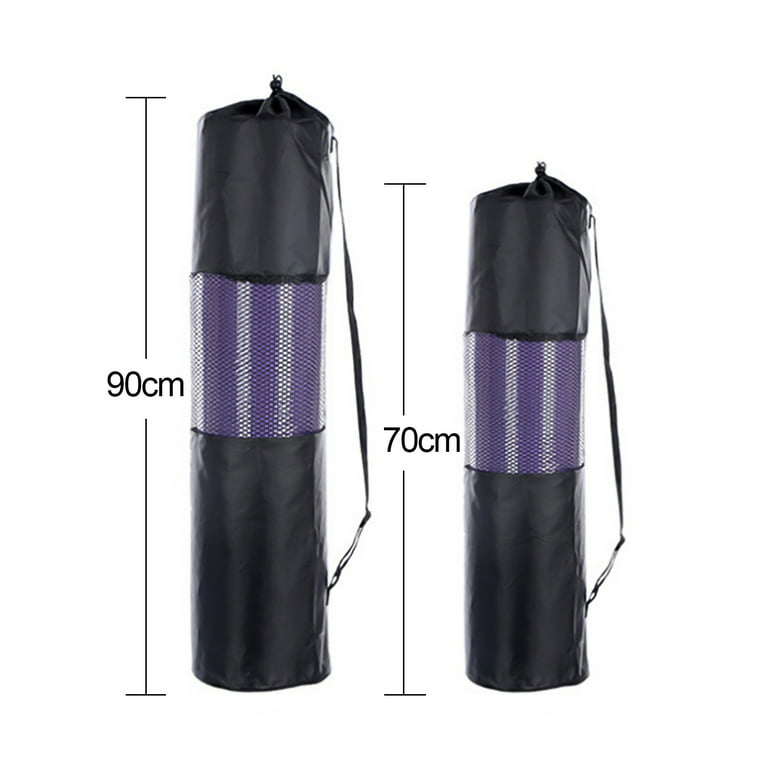 HEVIRGO Yoga Mat Bag, Exercise Yoga Mat Carry Bag for Women and Men -  Drawstring Carrier, Adjustable Shoulder Strap and Handle, Fits Most Mats  (Black) 